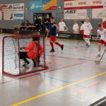 Thore Peschla (27) von Floorball Griedel schoss fünf Tore. Hier im Spiel gegen die Frankfurt Falcons.